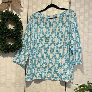 Chico's Turquoise Print Tee